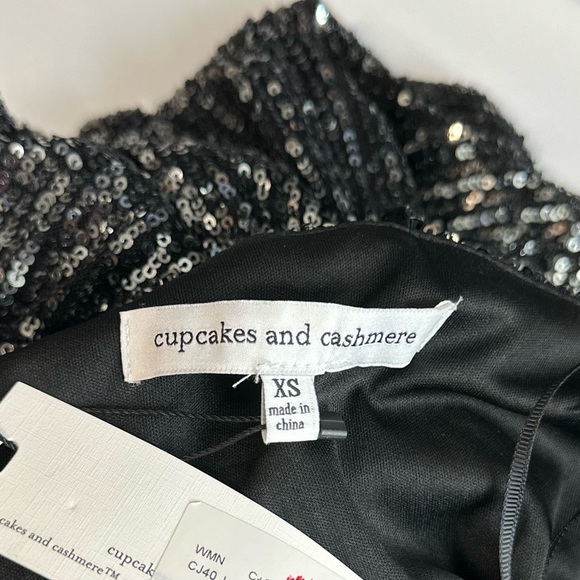 NWT Cupcakes & Cashmere Women’s Joelle Wrap Sequins Midi Dress Black XS - Picture 5 of 13